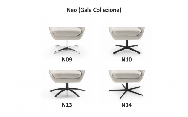 Fotoliu premium Neo, baza rotativa metalica, tapiterie personalizabila , NEO 1 A1 - Gala Collezione [6]