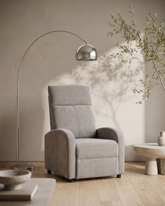 Fotoliu Relax Premium 67x80x100 cm, Gri Deschis - King Home [11]