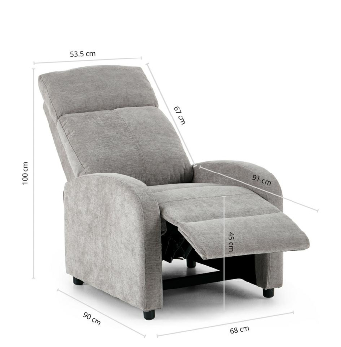 Fotoliu Relax Premium 67x80x100 cm, Gri Deschis - King Home [14]