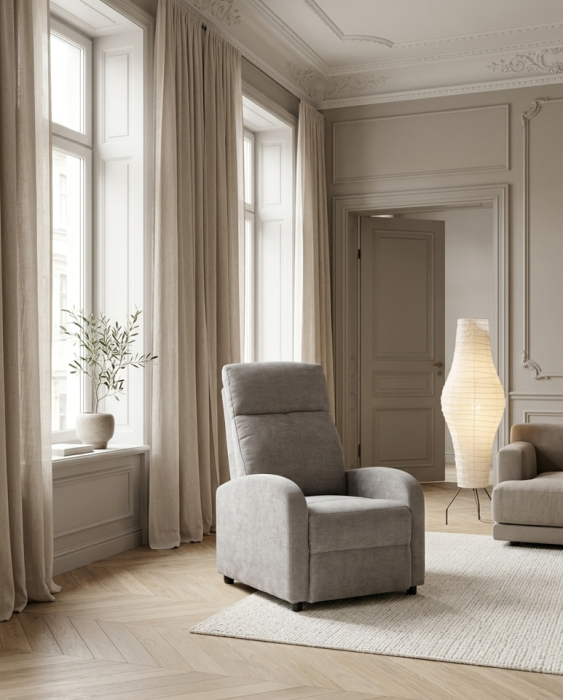 Fotoliu Relax Premium 67x80x100 cm, Gri Deschis - King Home [10]