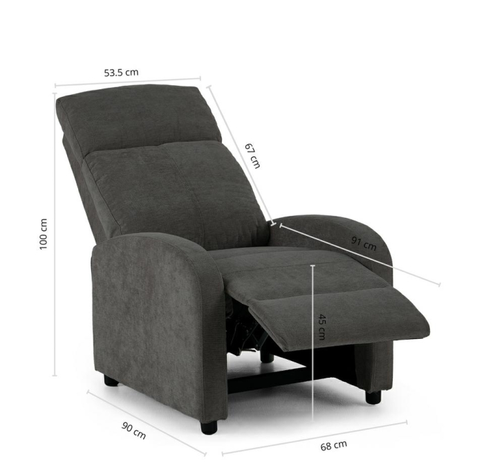 Fotoliu Relax Premium 67x80x100 cm, Gri Închis - King Home [14]