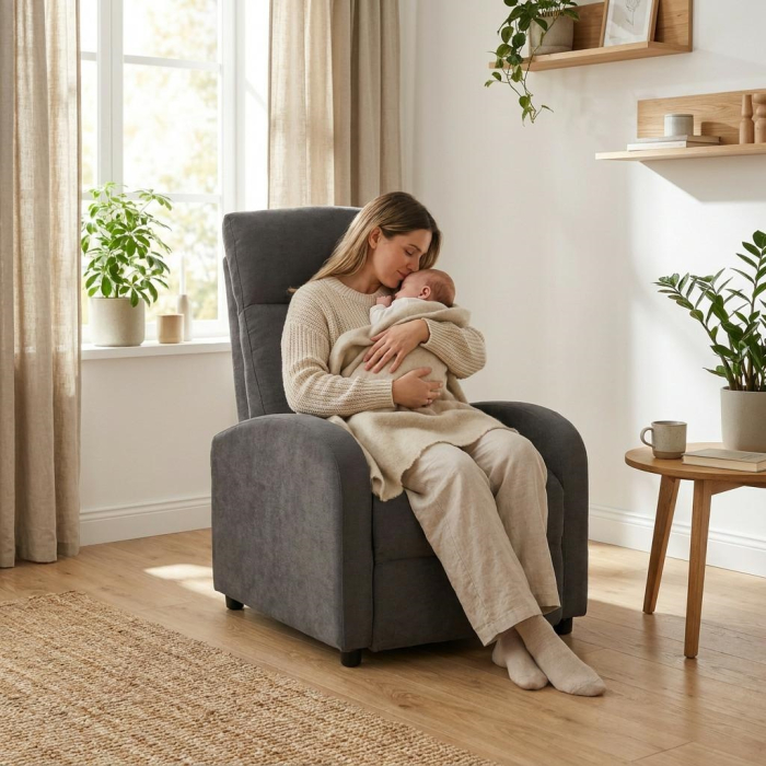 Fotoliu Relax Premium 67x80x100 cm, Gri Închis - King Home [12]