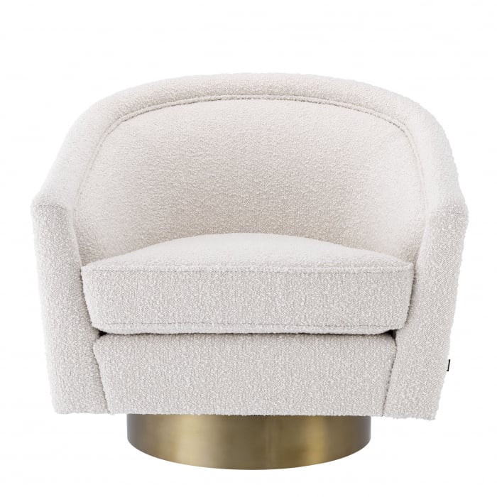   Scaun rotativ Catene bouclé crem 113943 EICHHOLTZ [2]