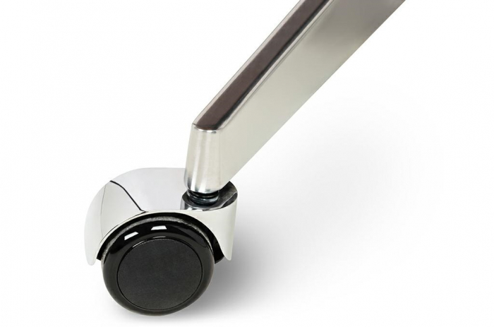 Fotoliu rotativ Jepson tapiterie piele naturala italiana alba, lemn nuc, design lux, T044.OFFICE.WHITE - King [2]