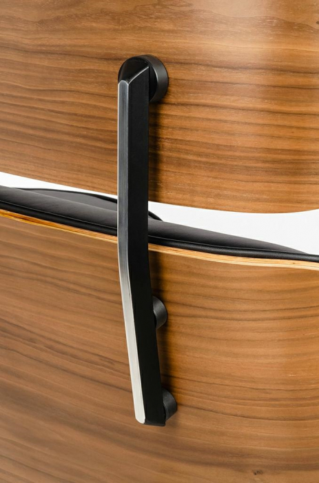Fotoliu rotativ Jepson tapiterie piele naturala italiana neagra, lemn nuc, design lux, T044.OFFICE.BL - King [8]