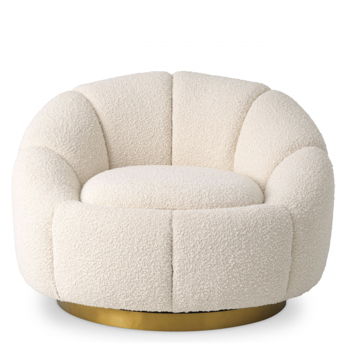   Scaun rotativ Inger bouclé crem 115258 EICHHOLTZ [2]
