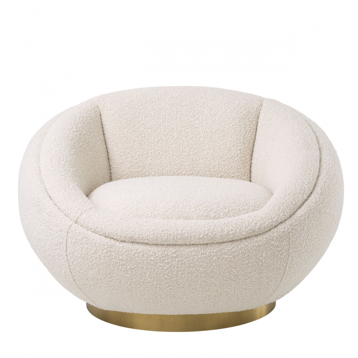   Scaun rotativ Bollinger bouclé crem 114819 EICHHOLTZ [2]