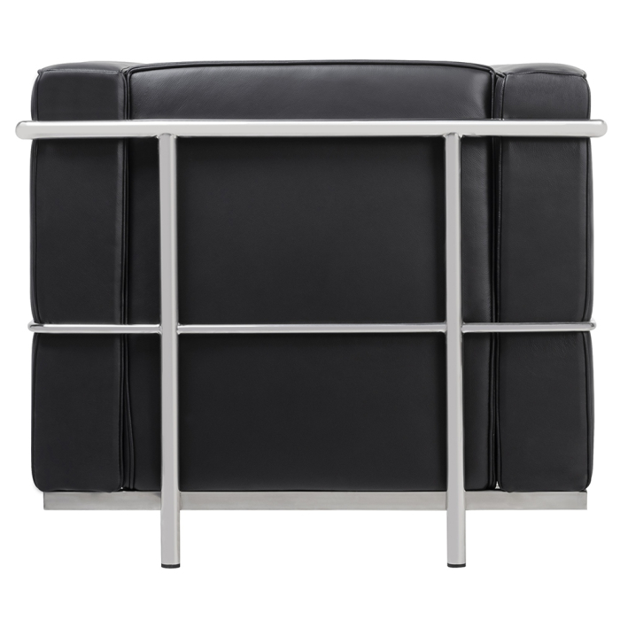 Fotoliu Soft Lc2 80x70x70 cm, Piele Natural Negru Crom - King Home [6]