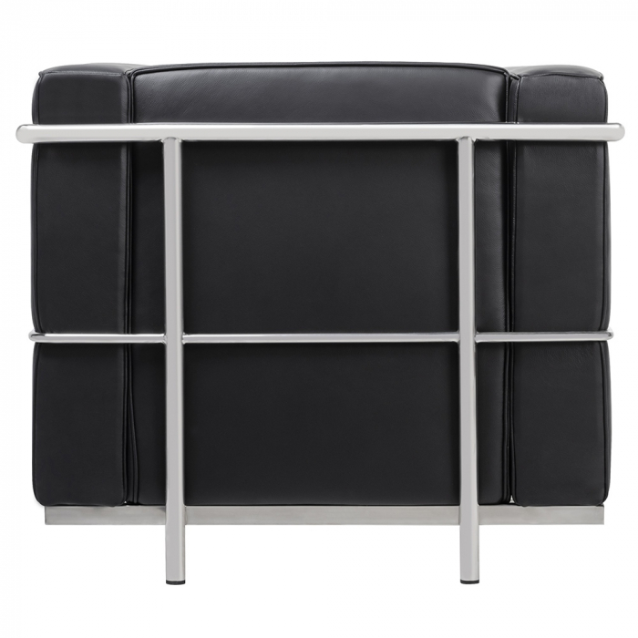 Fotoliu Soft LC2 - PIELE NATURALA, CULOARE NEGRU cu CROM, T011A-1S.BLACK - King [3]