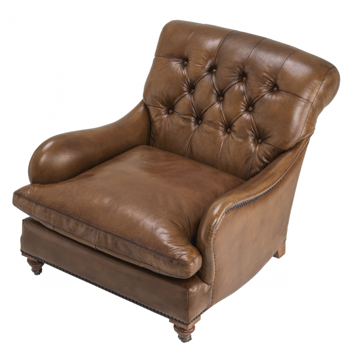   Scaun de club Caledonian din piele de tutun 107011 EICHHOLTZ [3]