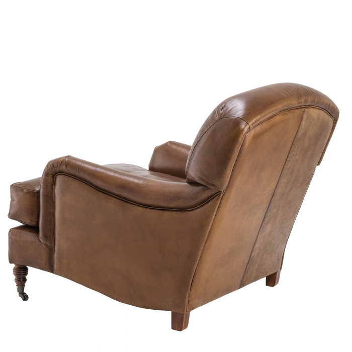 Fotoliu stil vintage maro Highbury Estate piele naturala bizon, picioare lemn | Eichholtz - 106854 [4]
