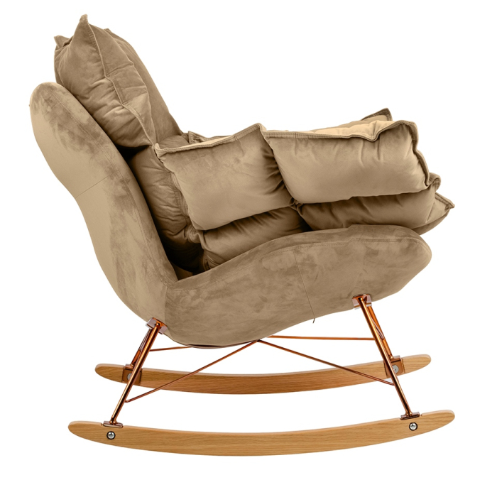 Fotoliu Swing Velvet 98x95x89 cm, Khaki - King Home [2]