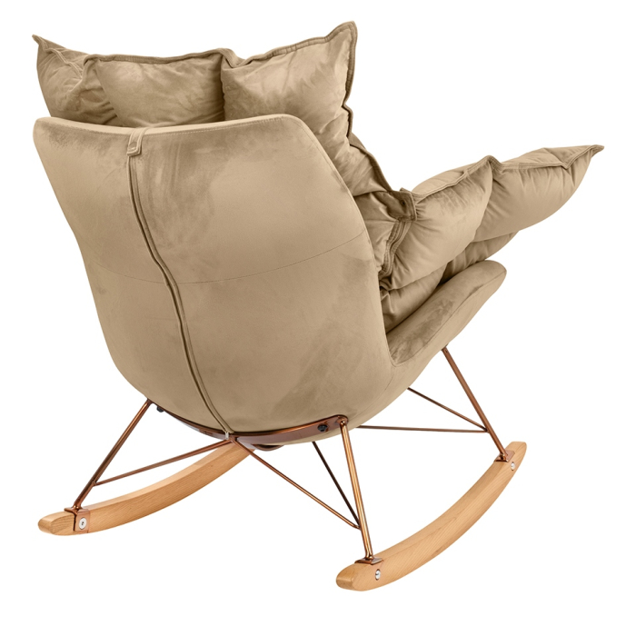 Fotoliu Swing Velvet 98x95x89 cm, Khaki - King Home [3]