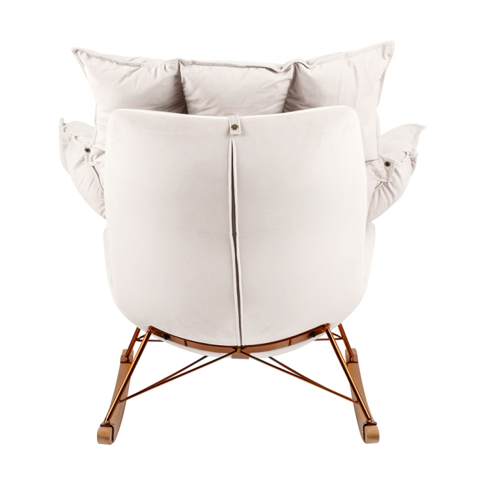 Fotoliu Swing Velvet 98x95x89 cm, Metal Bej - King Home [3]
