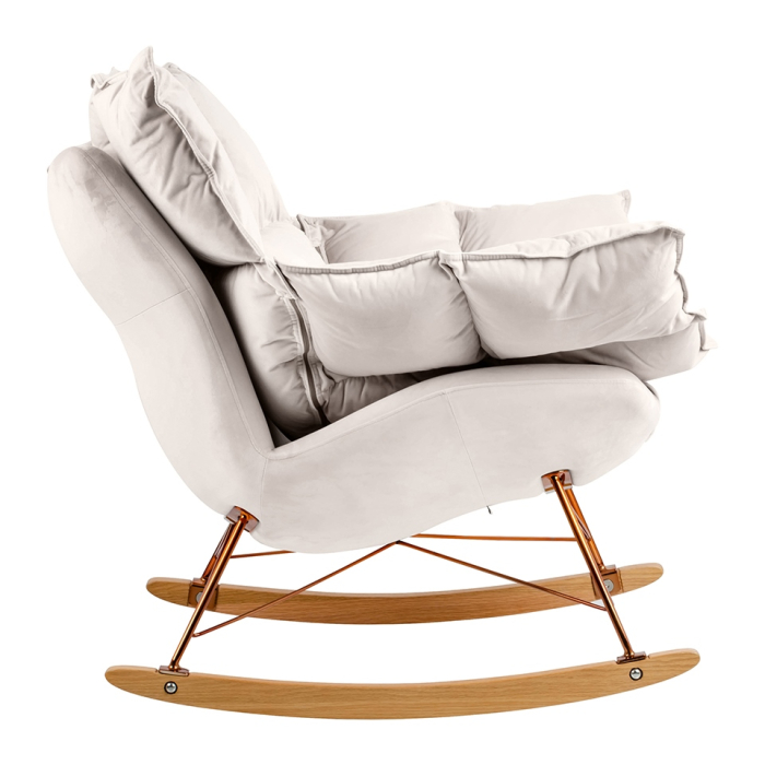 Fotoliu Swing Velvet 98x95x89 cm, Metal Bej - King Home [2]