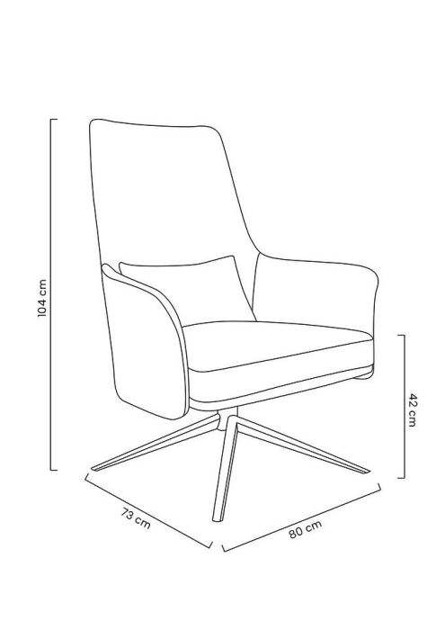 Fotoliu Victor 80x73x104 cm, Pu și Metal Negru - King Home [11]