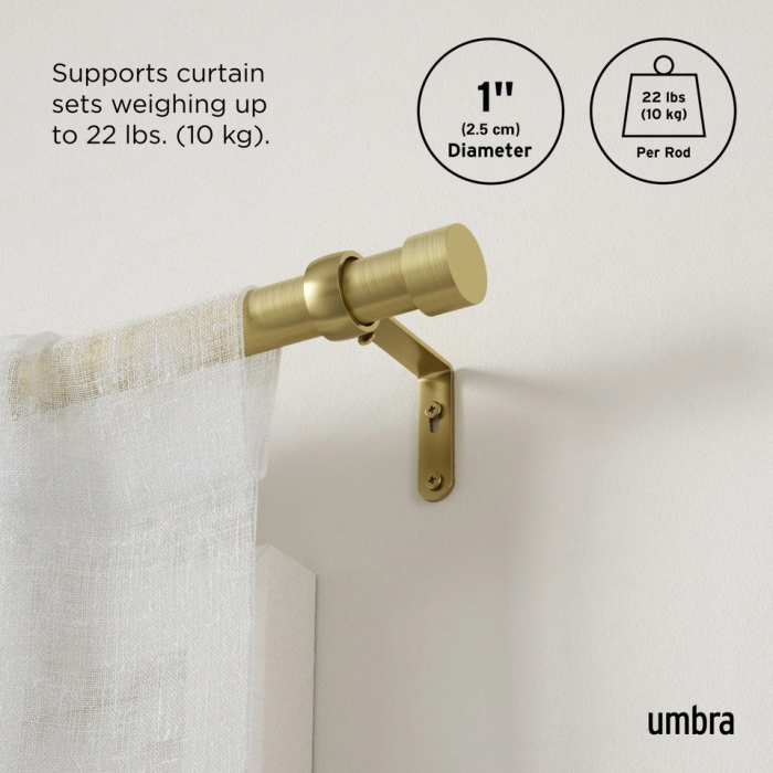 Galerie pentru Perdele Cappa 457x2,5x8 cm, Metal Auriu Finisaj Auriu - Umbra [5]
