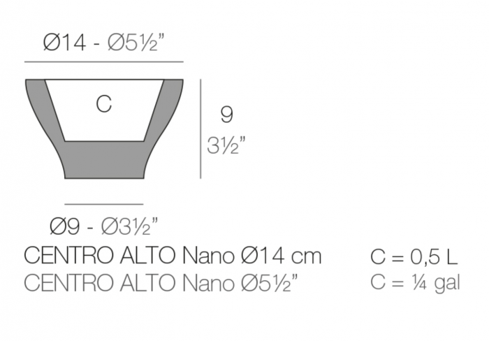 Ghiveci de masa LED High Centro Ø14x9 cm design decorativ, 42014A - Vondom [2]