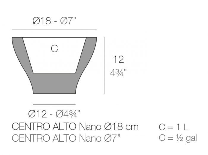 Ghiveci de masa LED High Centro Ø18x12 cm design decorativ, 42018A - Vondom [2]
