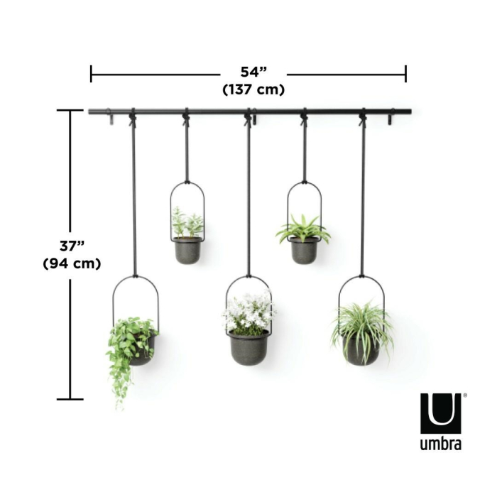 Ghiveci Decorativ din Polipropylenu cu Recyklingu Negru, 94x18x137cm, Umbra 1018086-040 [6]