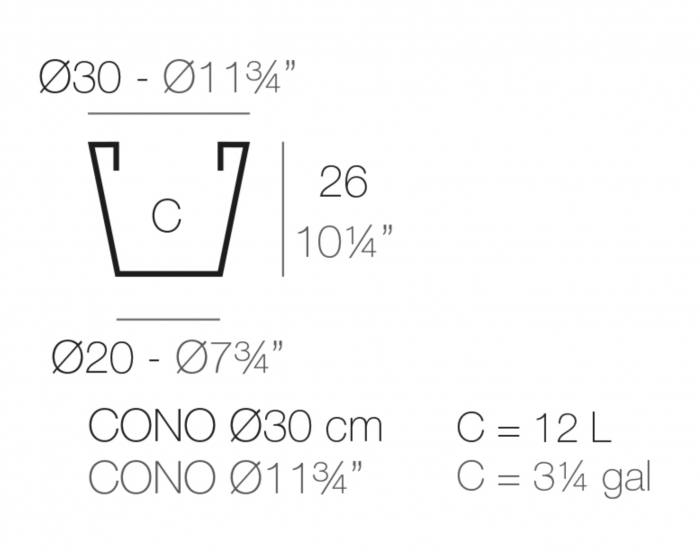 Ghiveci decorativ gradina conic Cone Ø30x26 cm, culoare personalizabila, 40630 - Vondom [2]