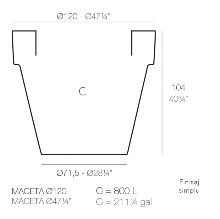 Ghiveci decorativ gradina LED Planter Ø120x104 cm, culoare personalizabila, 40112 - Vondom [2]