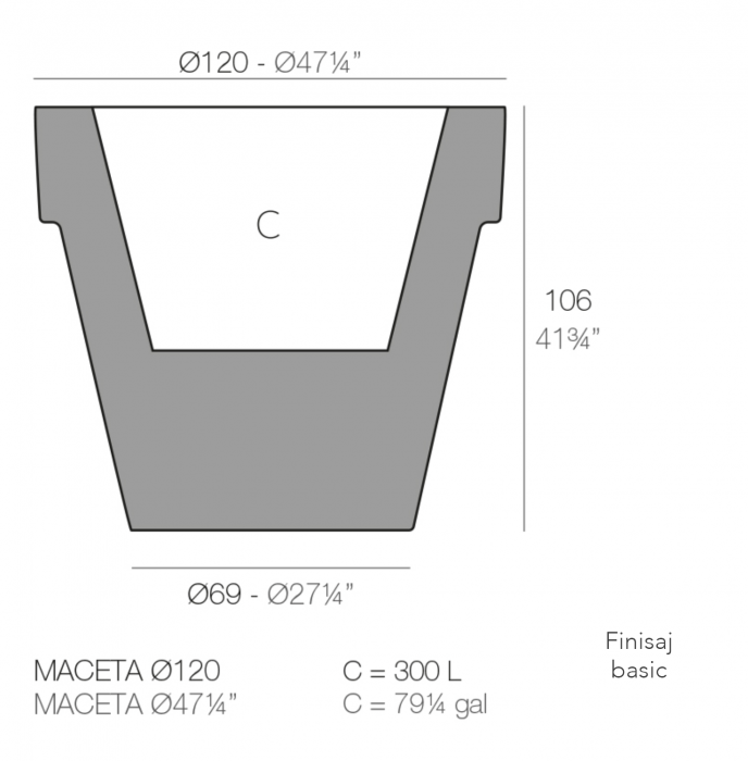 Ghiveci decorativ gradina LED Planter Ø120x104 cm, culoare personalizabila, 40112 - Vondom [3]