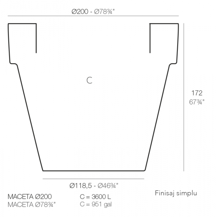 Ghiveci decorativ gradina LED Planter Ø200x172 cm, culoare personalizabila, 40120RF - Vondom [2]