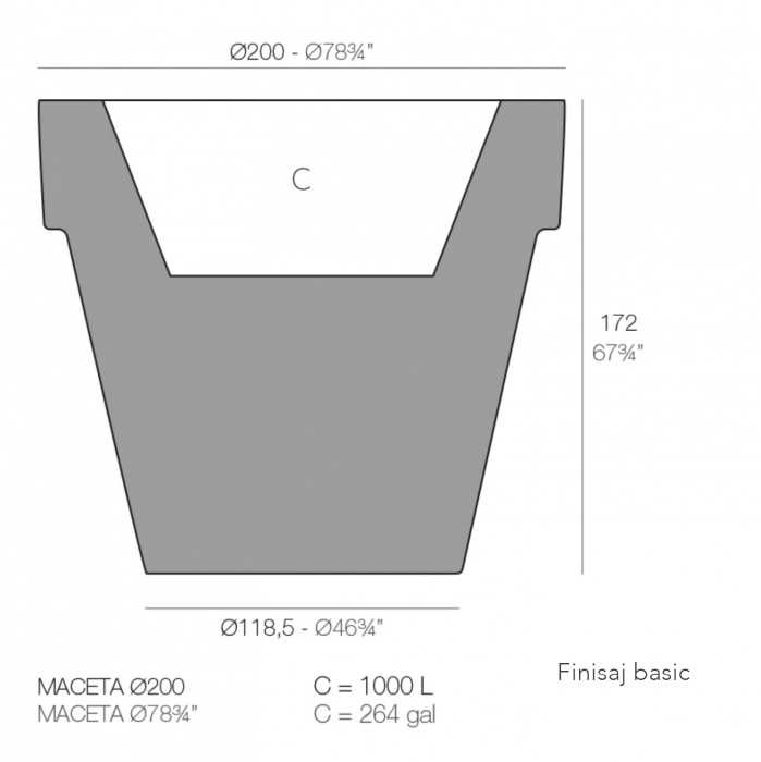 Ghiveci decorativ gradina LED Planter Ø200x172 cm, culoare personalizabila, 40120RF - Vondom [3]