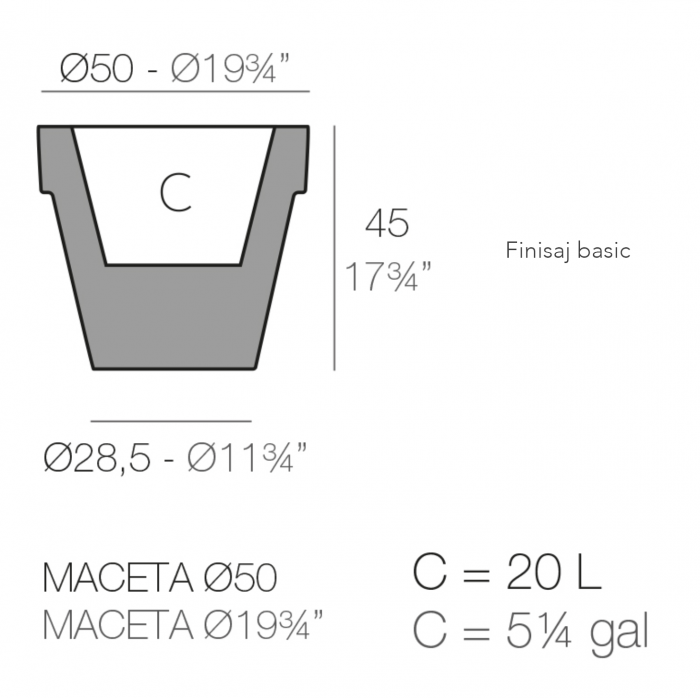 Ghiveci decorativ gradina LED Planter Ø50x43 cm, culoare personalizabila, 40150 - Vondom [3]