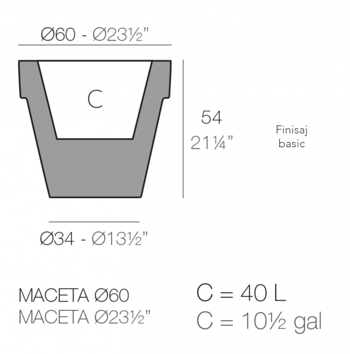 Ghiveci decorativ gradina LED Planter Ø60x53 cm, culoare personalizabila, 40160 - Vondom [3]