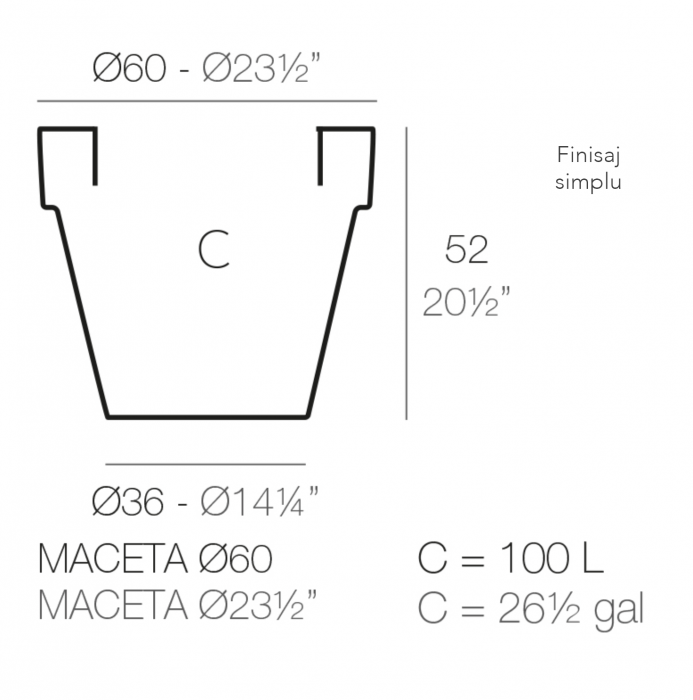 Ghiveci decorativ gradina LED Planter Ø60x53 cm, culoare personalizabila, 40160 - Vondom [2]