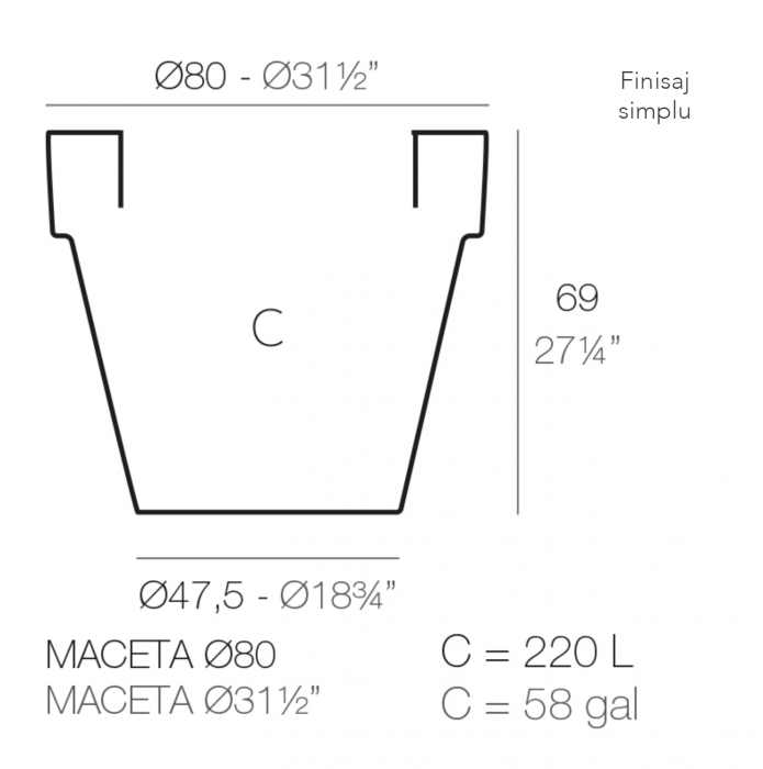 Ghiveci decorativ gradina LED Planter Ø80x69 cm, culoare personalizabila, 40180 - Vondom [2]