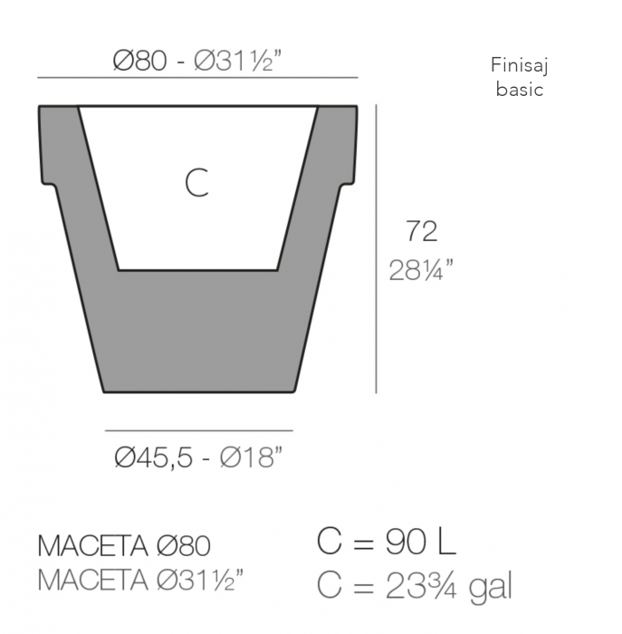 Ghiveci decorativ gradina LED Planter Ø80x69 cm, culoare personalizabila, 40180 - Vondom [3]
