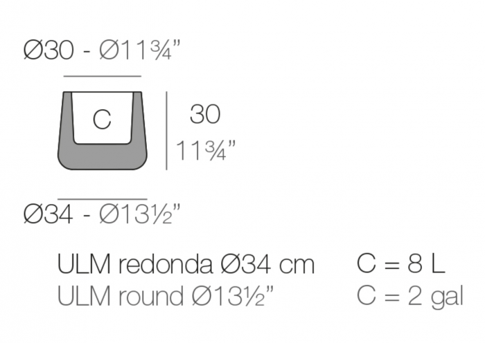 Ghiveci decorativ gradina LED RGBW Ulm Round Ø34x30 cm, 42206A - Vondom [2]