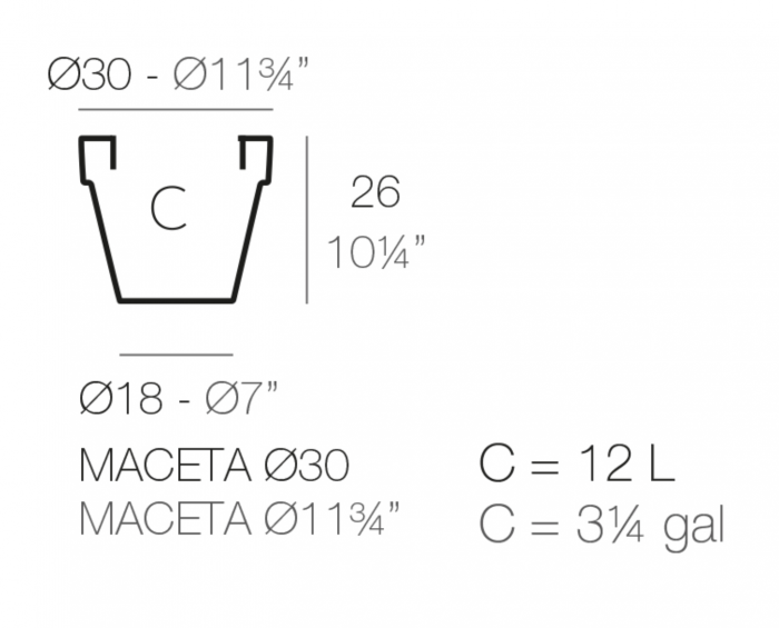 Ghiveci decorativ gradina Planter Ø30x26 cm, culoare personalizabila, 40130 - Vondom [2]