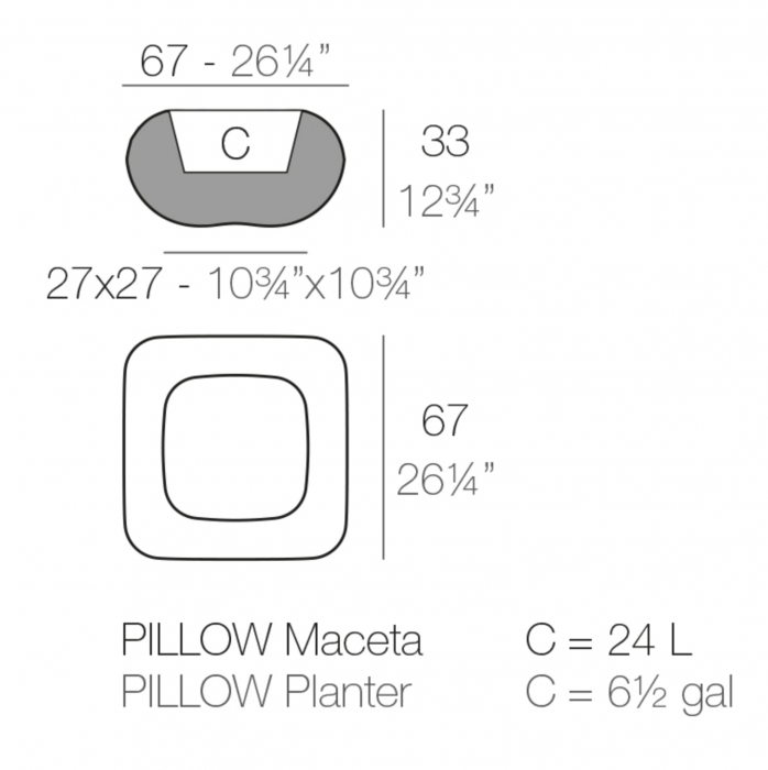 Ghiveci decorativ gradina/terasa cu iluminare LED RGBW Pillow 67x67x33 cm in forma de perna, 55004F - Vondom [4]