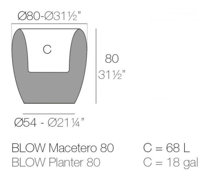 Ghiveci decorativ LED RGBW cu control smart Blow 80x80x80 cm, design modern, 55019A - Vondom [2]