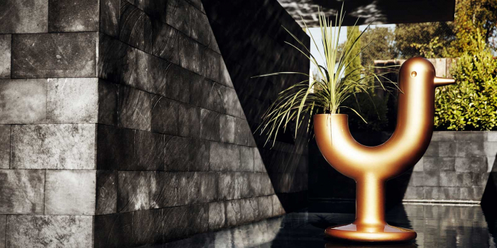 Ghiveci design decorativ Peacock 117x150 cm forma cocos minimalist, iluminare LED, 61001R - Vondom [6]