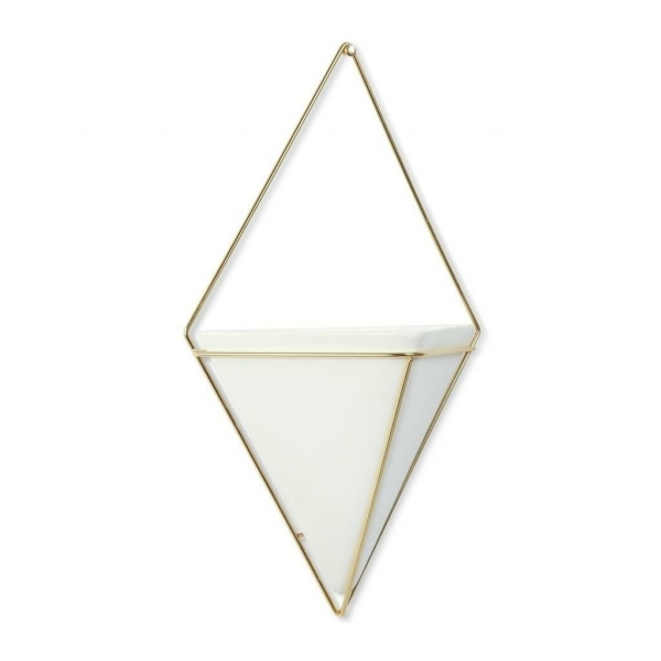 Ghiveci flori ceramic Mauro de perete in forma de triunghi cu suport metalic auriu/cupru, diverse culori, 470752-1137 - King [7]