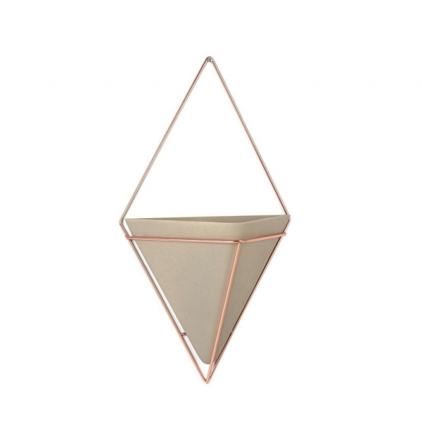 Ghiveci flori ceramic Mauro de perete in forma de triunghi cu suport metalic auriu/cupru, diverse culori, 470752-1137 - King [10]