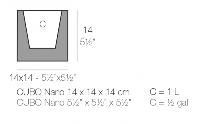 Ghiveci flori de masa forma cub LED Cubo Nano 14x14x14 cm, 41314A - Vondom [2]