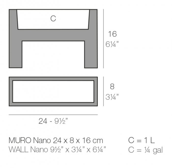Ghiveci flori decorativ Muro 8x24x16 cm, culoare personalizabila, 42608A - Vondom [2]