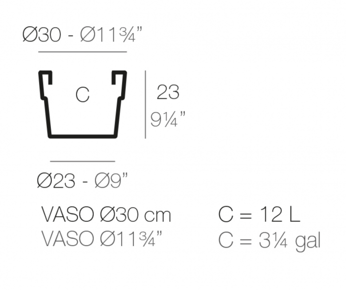 Ghiveci flori decorativ rotund Vaso Ø30x23 cm, culoare personalizabila, 40230 - Vondom [2]
