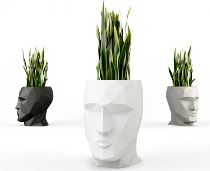 Ghiveci flori masa LED Adan Planter 13x17x18 cm, forma sculptura fata geometrica, 49068A - Vondom [4]