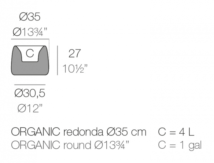 Ghiveci gradina decorativ LED Organic Round Ø34x27 cm, design modern, 42309A - Vondom [5]