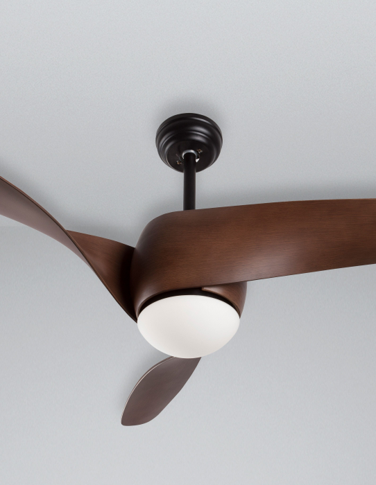 Plafoniera ventilator LED maro Stein, baza din otel, lame din lemn, inaltime reglabila, 5267611 - Novaluce [5]