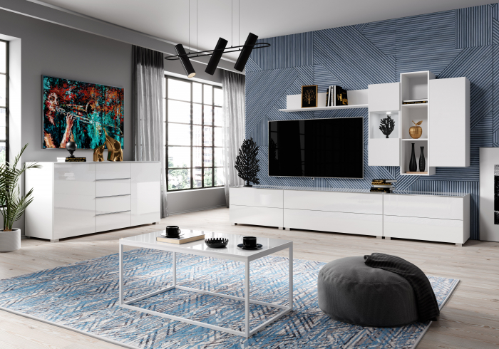 Dulapior living deschis suspendat Kaj White 30x110 cm [2]