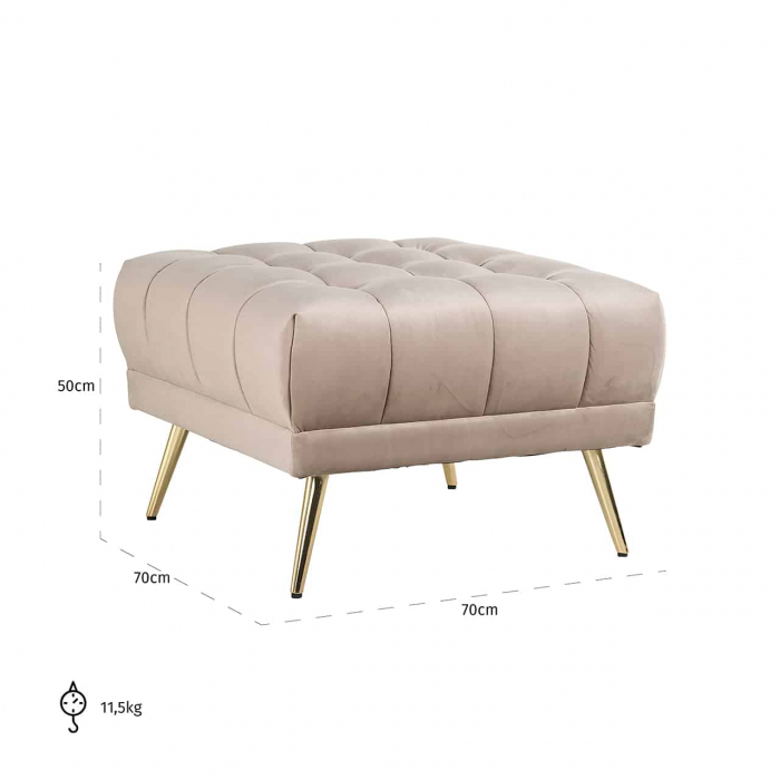 Hocker Huxley catifea kaki (Quartz Khaki 903), S5124 KHAKI VELVET - Richmond Interiors [5]