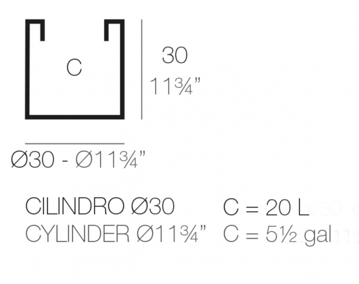 Jardiniera cilindrica Cilindro Ø30x30 cm, culoare personalizabila, 40330 - Vondom [2]
